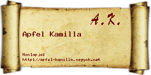Apfel Kamilla névjegykártya