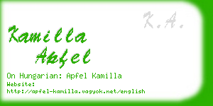 kamilla apfel business card